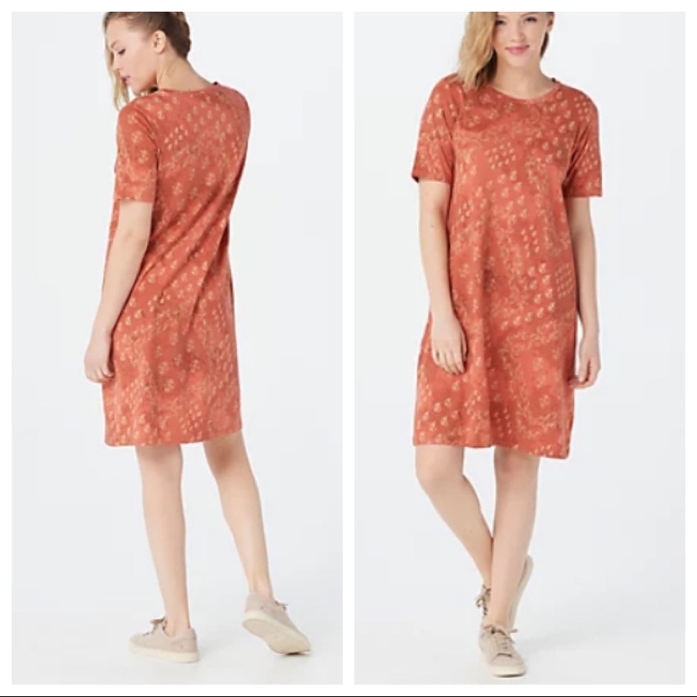 LOGO As Is Cotton Modal Printed Tshirt Dress XL